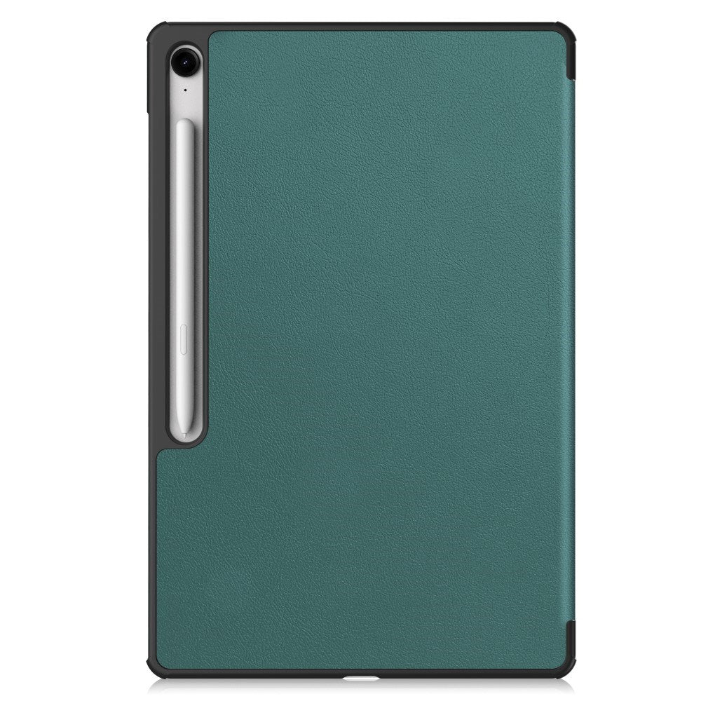 EIDERWOOD Samsung Galaxy Tab S10 FE+ (Plus) Kunstskinn Flip Deksel m. Stativfunksjon & Pencil Holder - Grønn