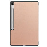 EIDERWOOD Samsung Galaxy Tab S10 FE+ (Plus) Kunstskinn Flip Deksel m. Stativfunksjon & Pencil Holder - Rose Gold
