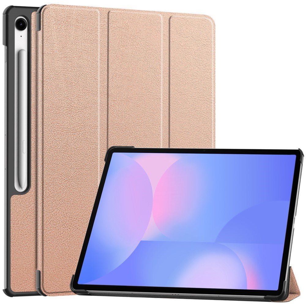 EIDERWOOD Samsung Galaxy Tab S10 FE+ (Plus) Kunstskinn Flip Deksel m. Stativfunksjon & Pencil Holder - Rose Gold
