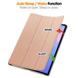 EIDERWOOD Samsung Galaxy Tab S10 FE+ (Plus) Kunstskinn Flip Deksel m. Stativfunksjon & Pencil Holder - Rose Gold