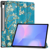 EIDERWOOD Samsung Galaxy Tab S10 FE+ (Plus) Tri-Fold Kunstskinn Flip Deksel m. Mønster - Blomst