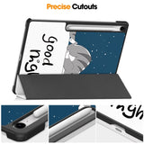 EIDERWOOD Samsung Galaxy Tab S10 FE+ (Plus) Tri-Fold Kunstskinn Flip Deksel m. Mønster - Katt