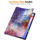 EIDERWOOD Samsung Galaxy Tab S10 FE+ (Plus) Tri-Fold Kunstskinn Flip Deksel m. Mønster - Galakse