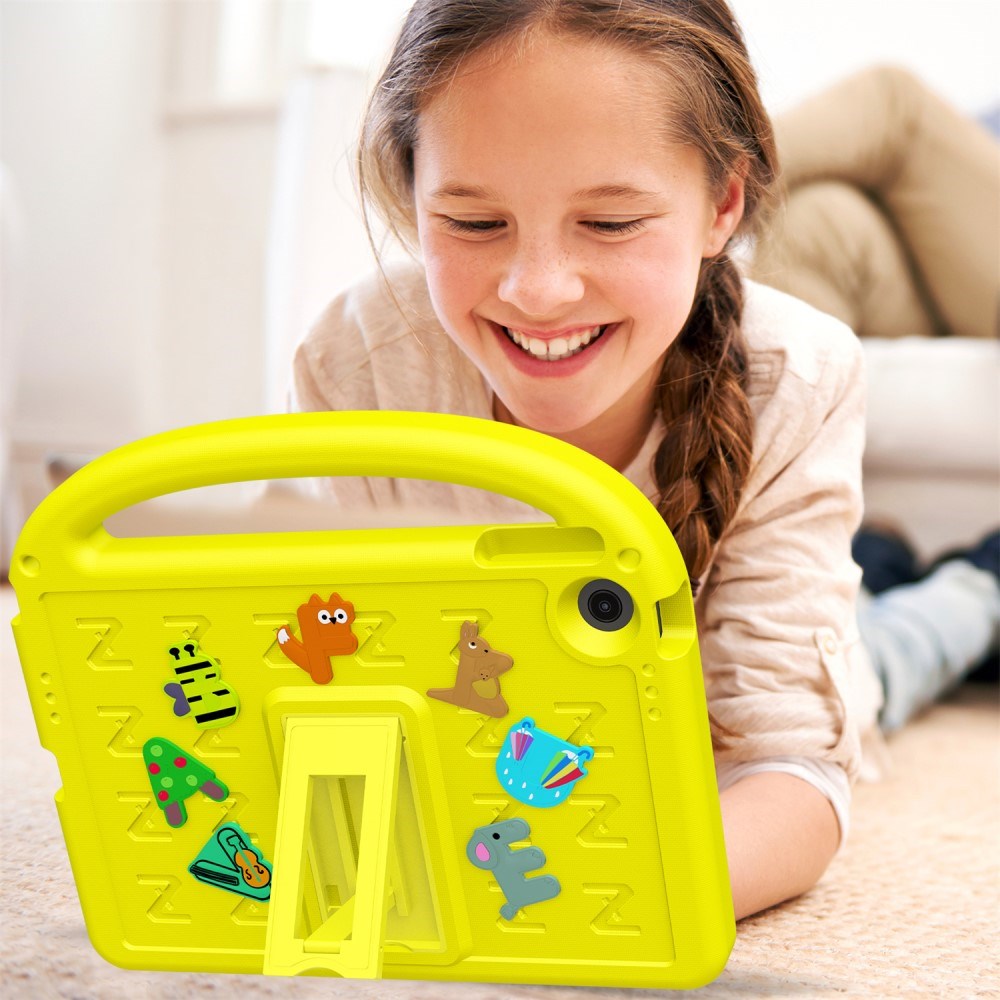 EIDERWOOD Lenovo Tab 10.1" Barnedeksel med Stativ og Håndholder - Gul