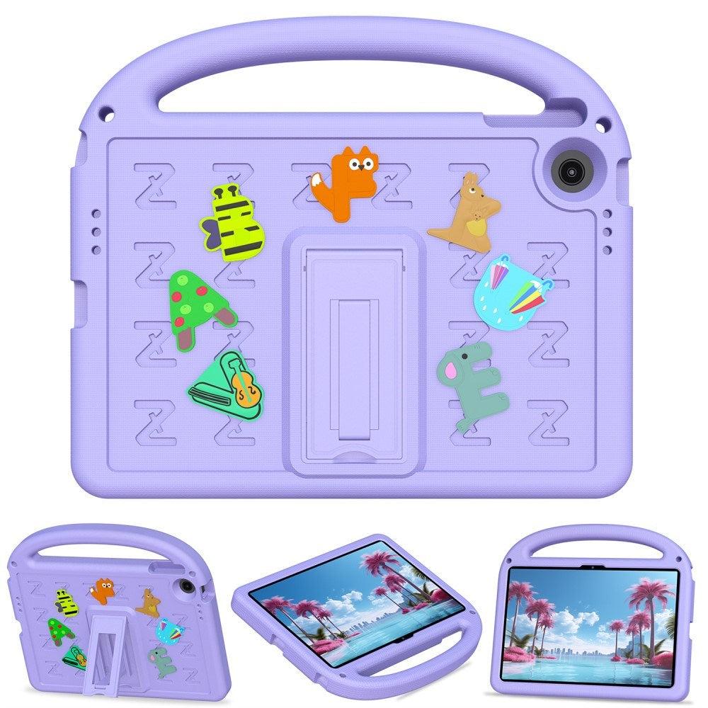 EIDERWOOD Lenovo Tab 10.1" Barnedeksel med Stativ og Håndholder - Lilla