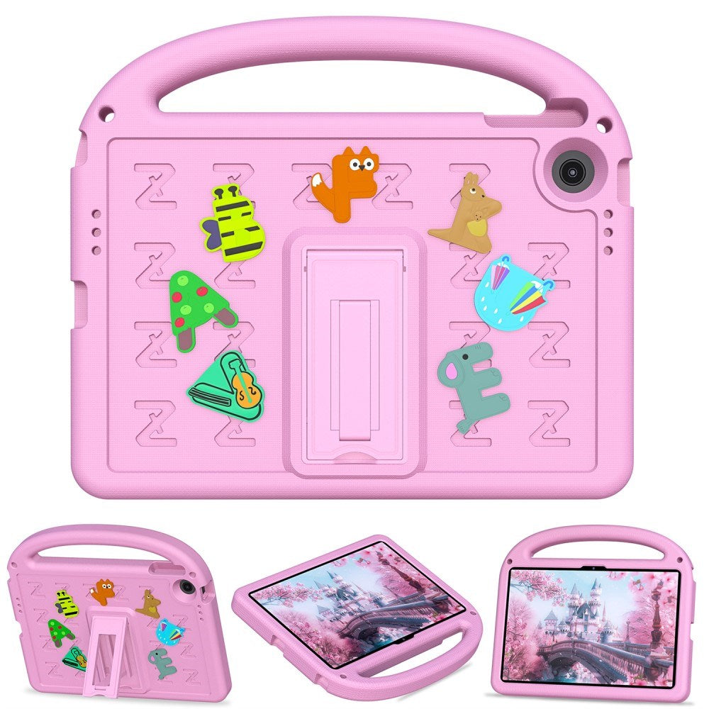 EIDERWOOD Lenovo Tab 10.1" Barnedeksel med Stativ og Håndholder - Rosa