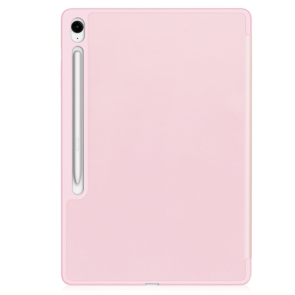 EIDERWOOD Samsung Galaxy Tab S10 FE+ (Plus) Tri-Fold Kunstskinn Flip Deksel med Stylus Pen Holder - Rosa