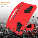 EIDERWOOD Samsung Galaxy Tab S10 FE+ (Plus) Anti-Drop Tablett Deksel med Håndtak og Stativfunksjon - Rød