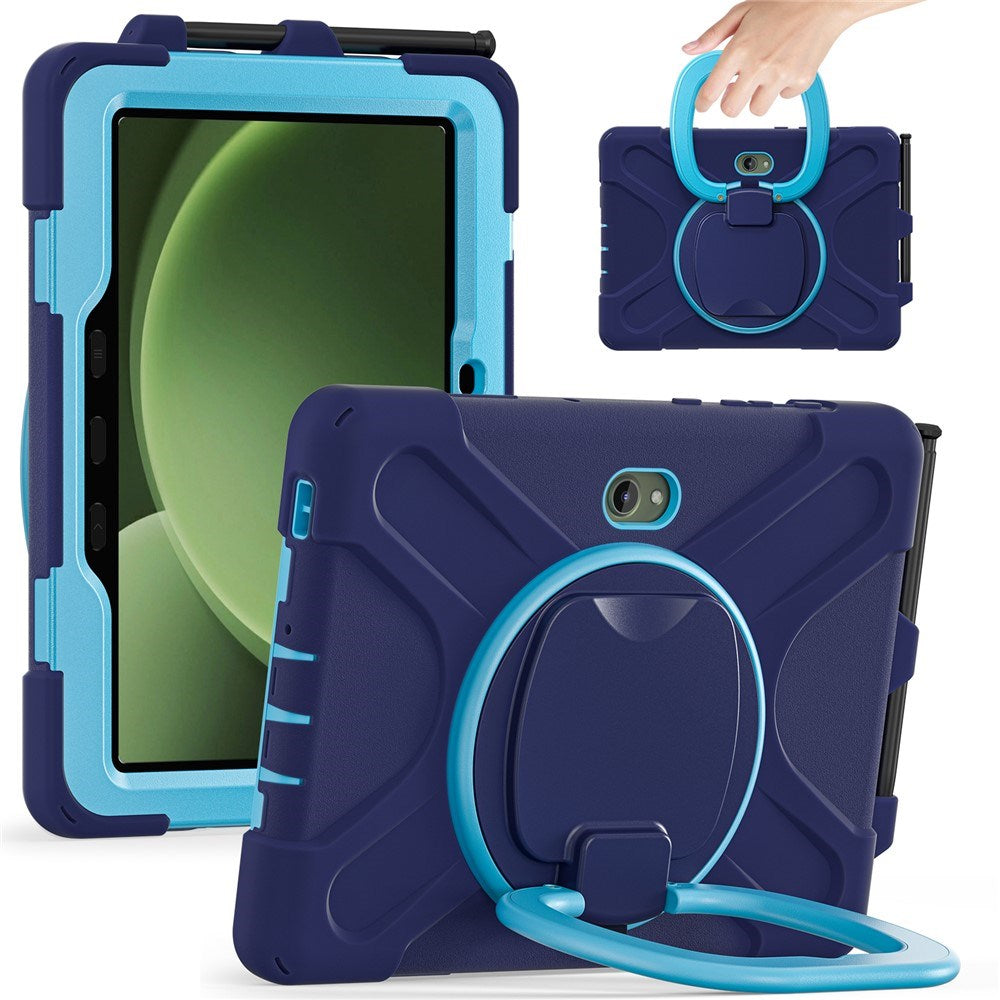 Samsung Galaxy Tab Active5 Pro / Active4 Pro EIDERWOOD Hybrid Plast Barne Deksel m. Kickstand & Stropp - Blå