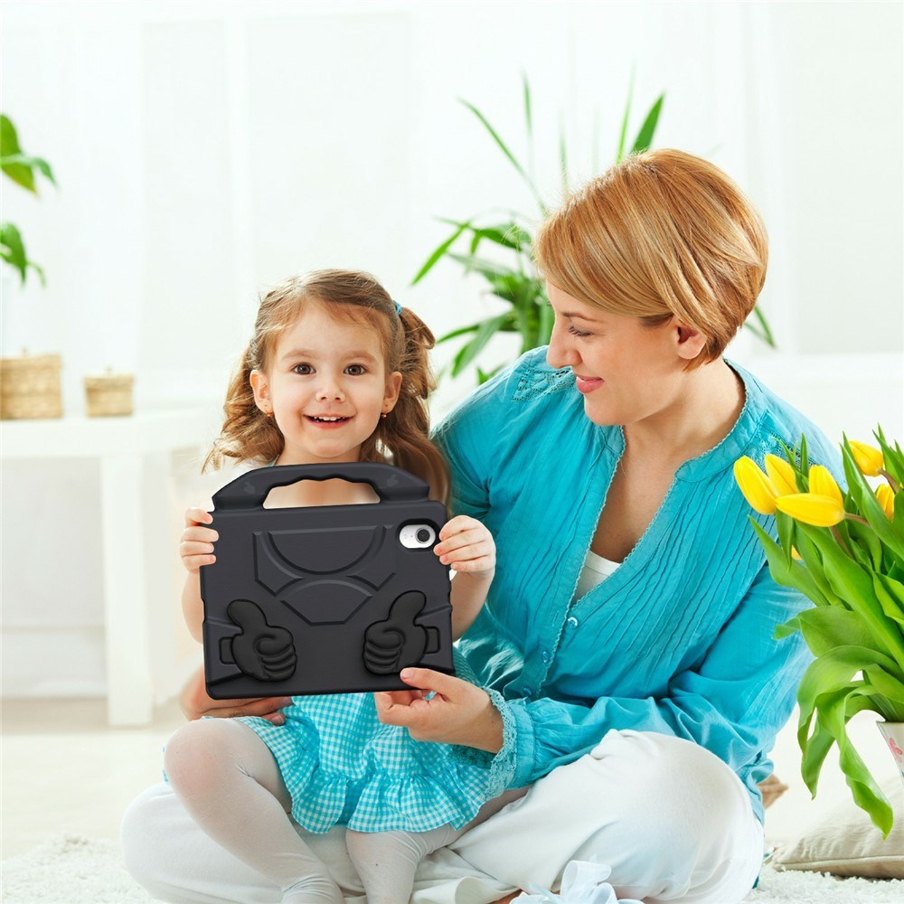 EIDERWOOD iPad Mini (2024 / 2021) Barn Deksel m. Thumb Kickstand - Svart