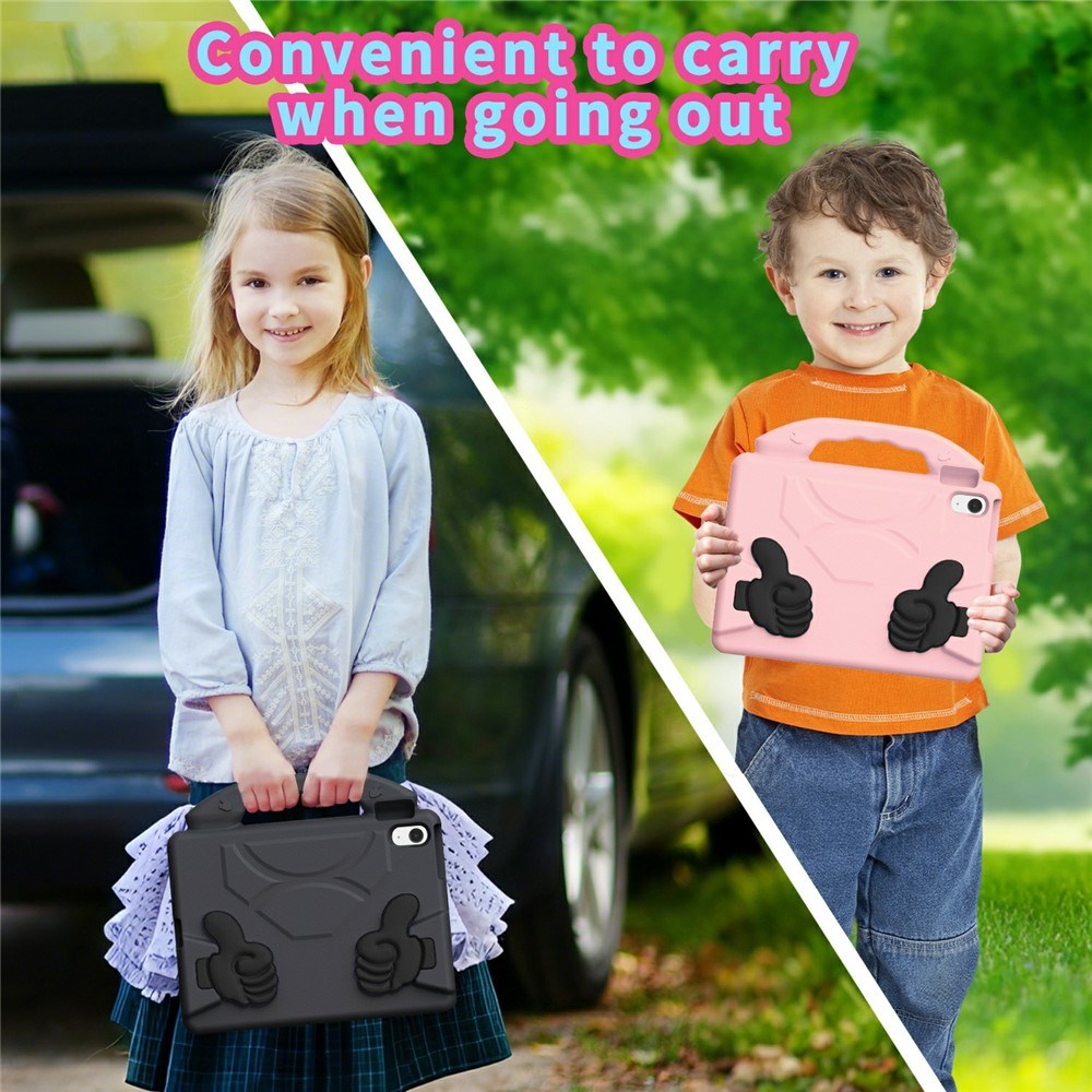 EIDERWOOD iPad Air 11" (2025 / 2024) Barn Deksel m. Thumb Kickstand - Svart