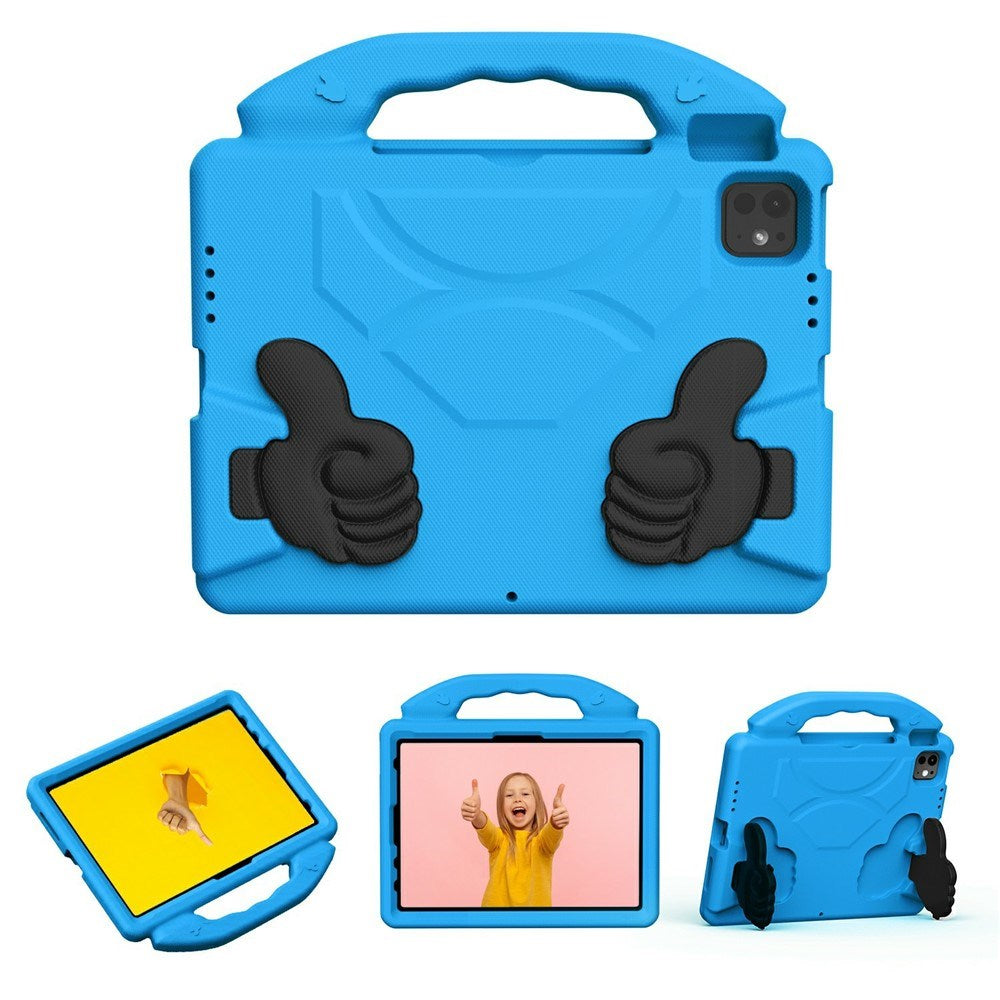 EIDERWOOD iPad Pro 11" (2025 - 2018) / Air (2022 / 2020) Barn Deksel m. Thumb Kickstand - Blå