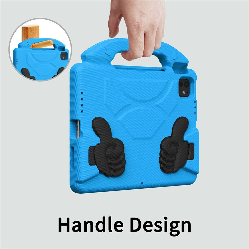 EIDERWOOD iPad Pro 11" (2025 - 2018) / Air (2022 / 2020) Barn Deksel m. Thumb Kickstand - Blå