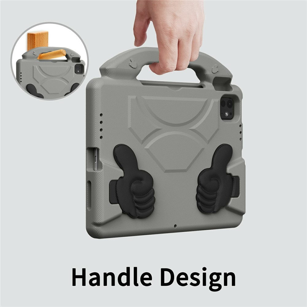 EIDERWOOD iPad Pro 11" (2025 - 2018) / Air (2022 / 2020) Barn Deksel m. Thumb Kickstand - Grå