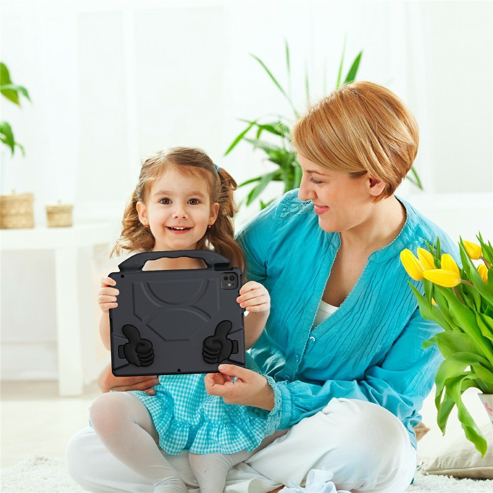 EIDERWOOD iPad Pro 12.9" (2022 / 2021 / 2020 / 2018) / Air 13" (2025 / 2024) / Pro 13" (2025 / 2024) Barn Deksel m. Thumb Kickstand - Svart