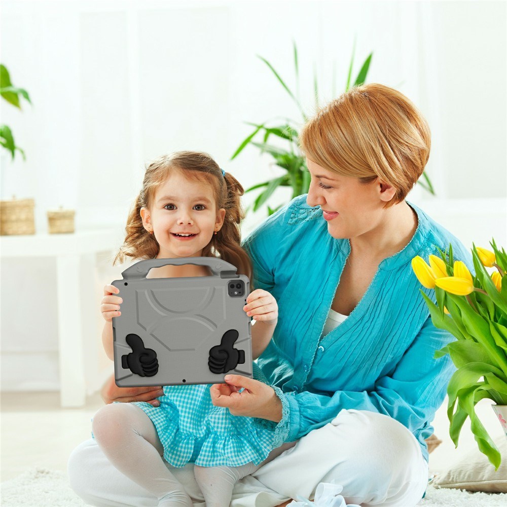 EIDERWOOD iPad Pro 12.9" (2022 / 2021 / 2020 / 2018) / Air 13" (2025 / 2024) / Pro 13" (2025 / 2024) Barn Deksel m. Thumb Kickstand - Grå