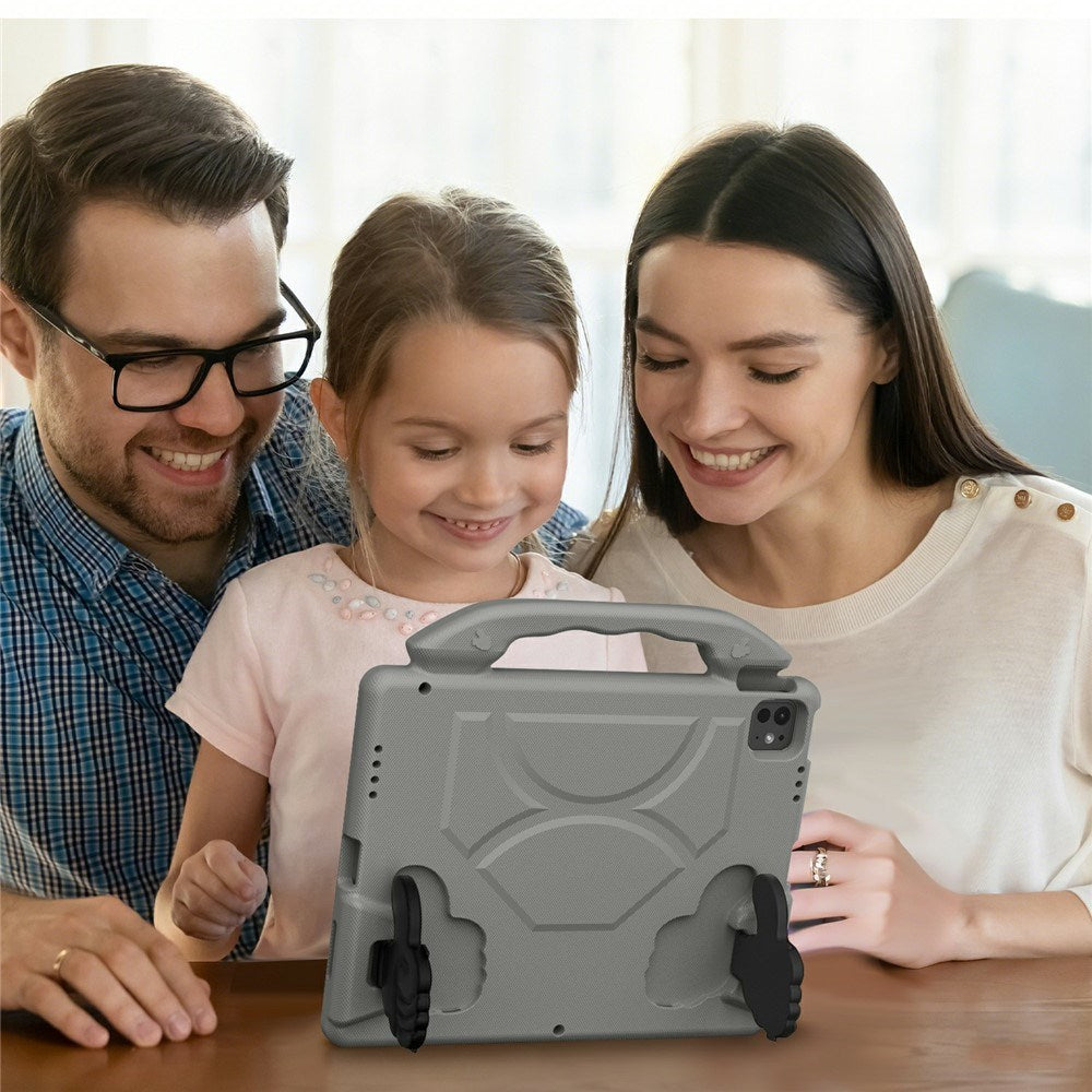 EIDERWOOD iPad Pro 12.9" (2022 / 2021 / 2020 / 2018) / Air 13" (2025 / 2024) / Pro 13" (2025 / 2024) Barn Deksel m. Thumb Kickstand - Grå