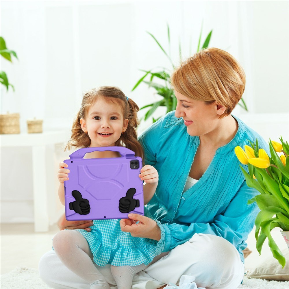 EIDERWOOD iPad Pro 12.9" (2022 / 2021 / 2020 / 2018) / Air 13" (2025 / 2024) / Pro 13" (2025 / 2024) Barn Deksel m. Thumb Kickstand - Lilla