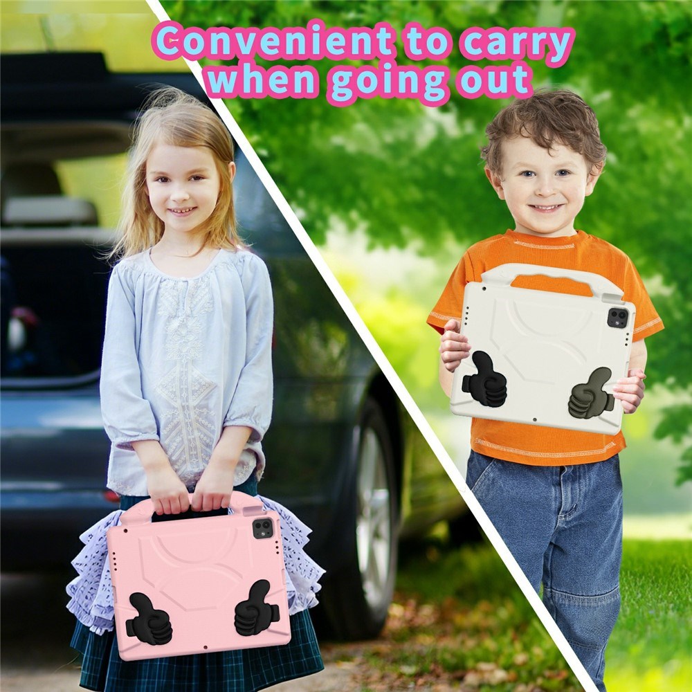 EIDERWOOD iPad Pro 12.9" (2022 / 2021 / 2020 / 2018) / Air 13" (2025 / 2024) / Pro 13" (2025 / 2024) Barn Deksel m. Thumb Kickstand - Rosa