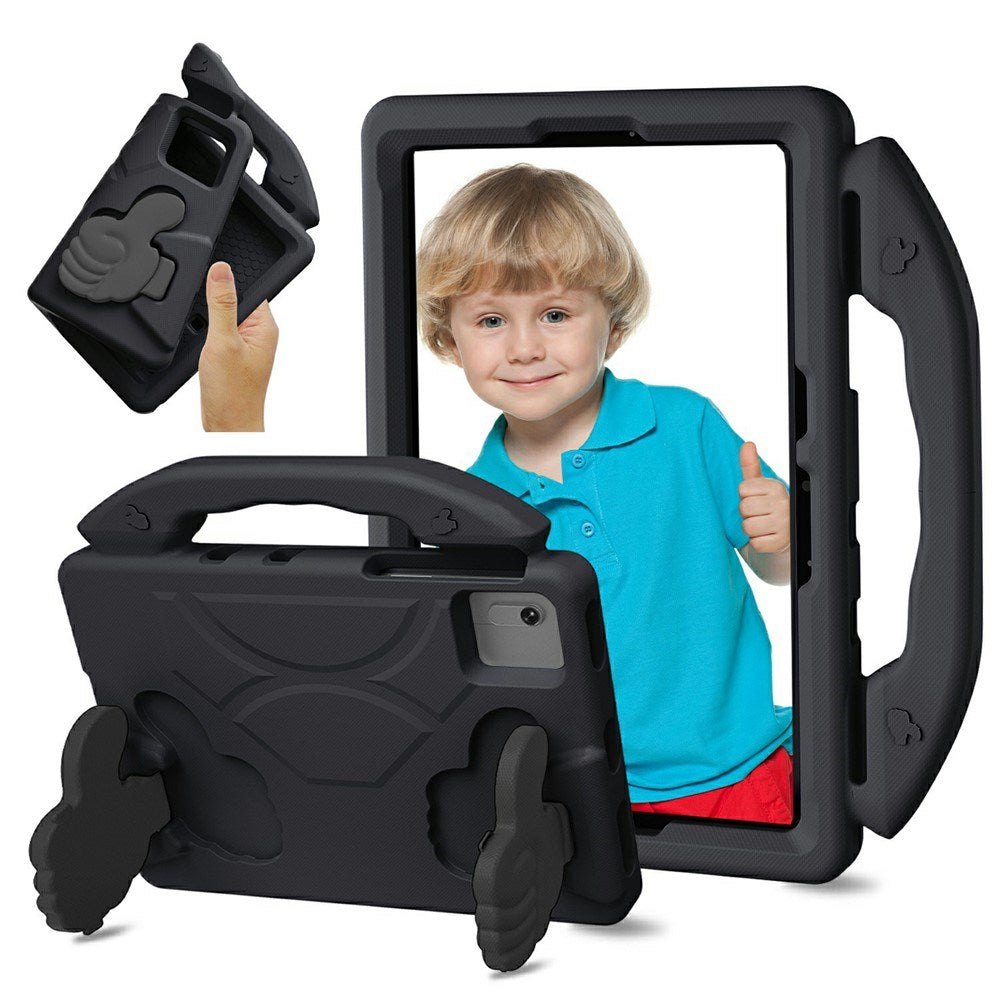 EIDERWOOD Xiaomi Redmi Pad 2 / SE / 6 / 5 / Lenovo Tab M11 / Samsung Galaxy Tab S10 FE / S9 FE / S9 / S8 / S7 Barn Deksel m. Thumb Kickstand - Svart