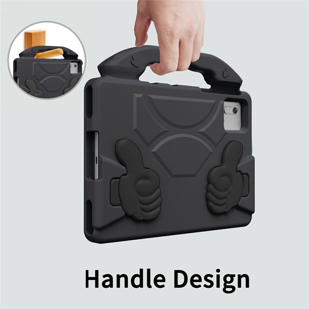 EIDERWOOD Xiaomi Redmi Pad 2 / SE / 6 / 5 / Lenovo Tab M11 / Samsung Galaxy Tab S10 FE / S9 FE / S9 / S8 / S7 Barn Deksel m. Thumb Kickstand - Svart