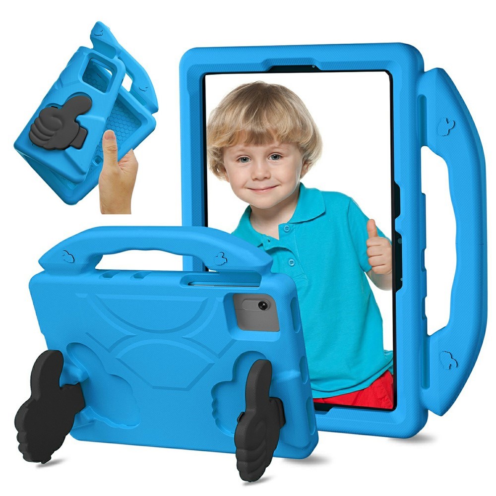 EIDERWOOD Xiaomi Redmi Pad 2 / SE / 6 / 5 / Lenovo Tab M11 / Samsung Galaxy Tab S10 FE / S9 FE / S9 / S8 / S7 Barn Deksel m. Thumb Kickstand - Blå