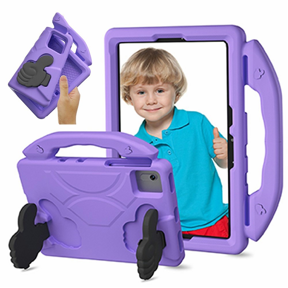 EIDERWOOD Xiaomi Redmi Pad 2 / SE / 6 / 5 / Lenovo Tab M11 / Samsung Galaxy Tab S10 FE / S9 FE / S9 / S8 / S7 Barn Deksel m. Thumb Kickstand - Lilla