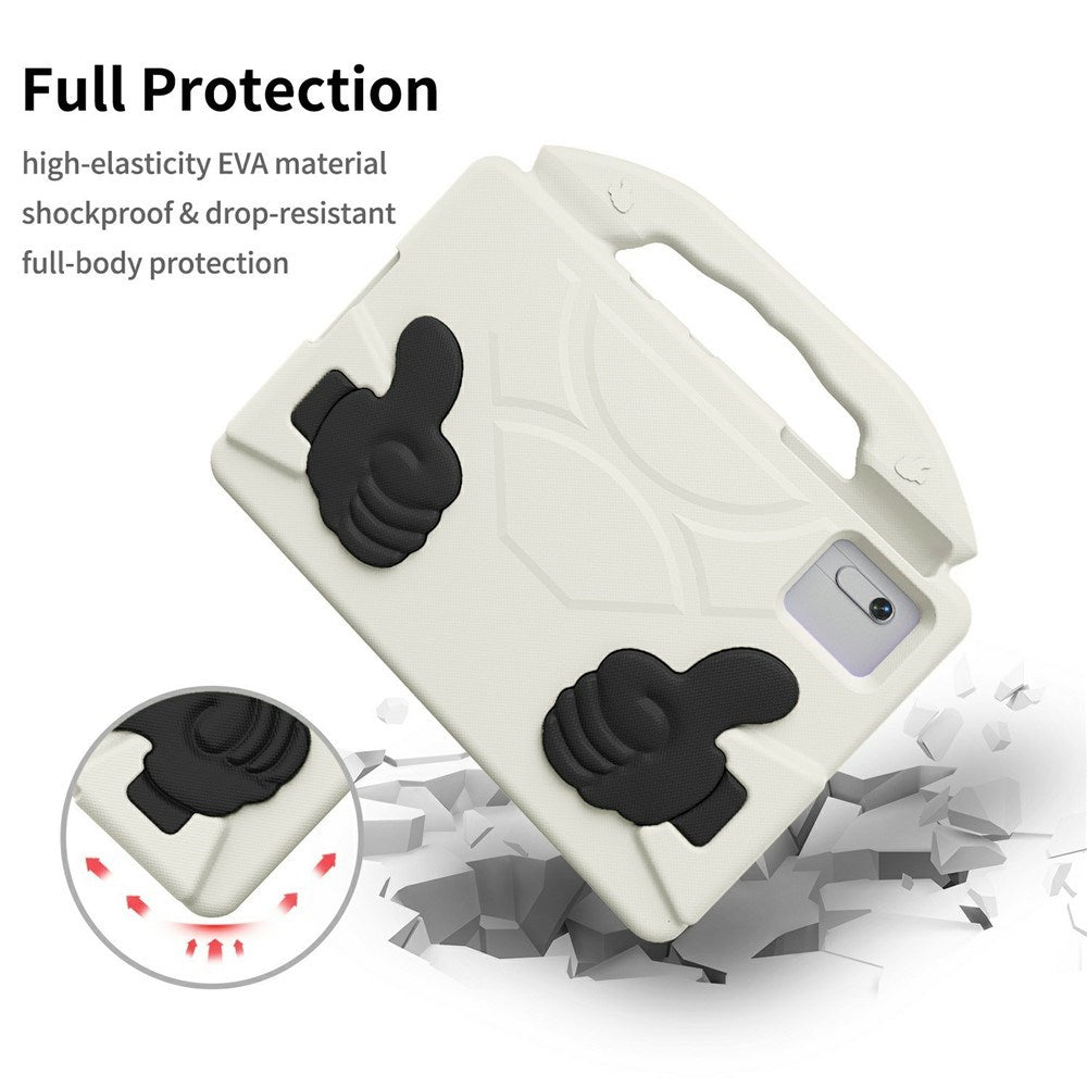 EIDERWOOD Xiaomi Redmi Pad 2 / SE / 6 / 5 / Lenovo Tab M11 / Samsung Galaxy Tab S10 FE / S9 FE / S9 / S8 / S7 Barn Deksel m. Thumb Kickstand - Hvit