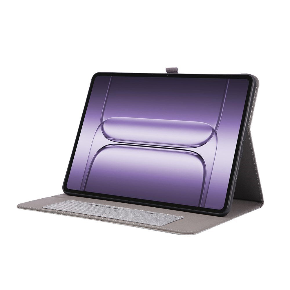 OnePlus Pad 3 Kunstskinn Flip Deksel m. Kortholder & Ståfunksjon - Grå