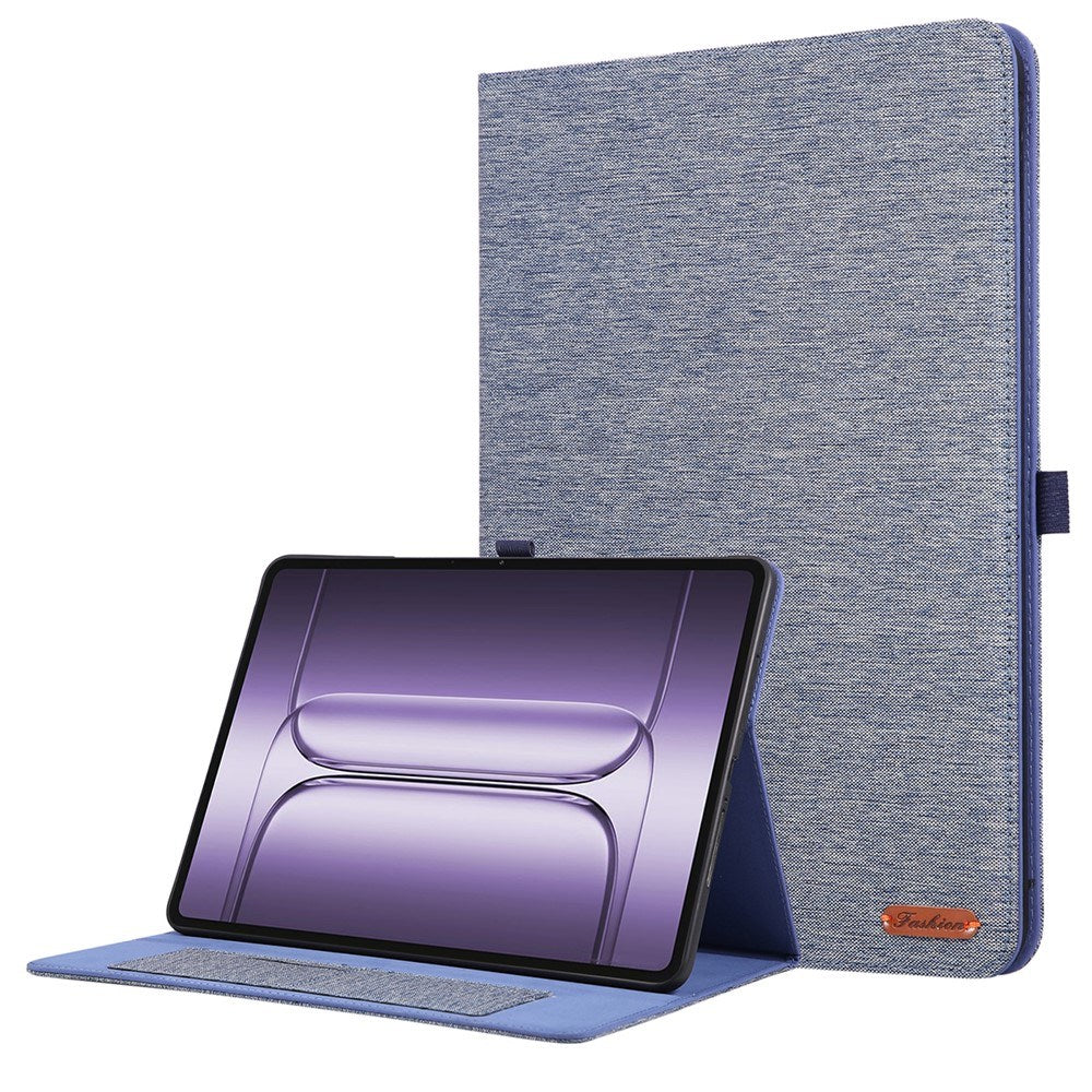 OnePlus Pad 3 Kunstskinn Flip Deksel m. Kortholder & Ståfunksjon - Blå