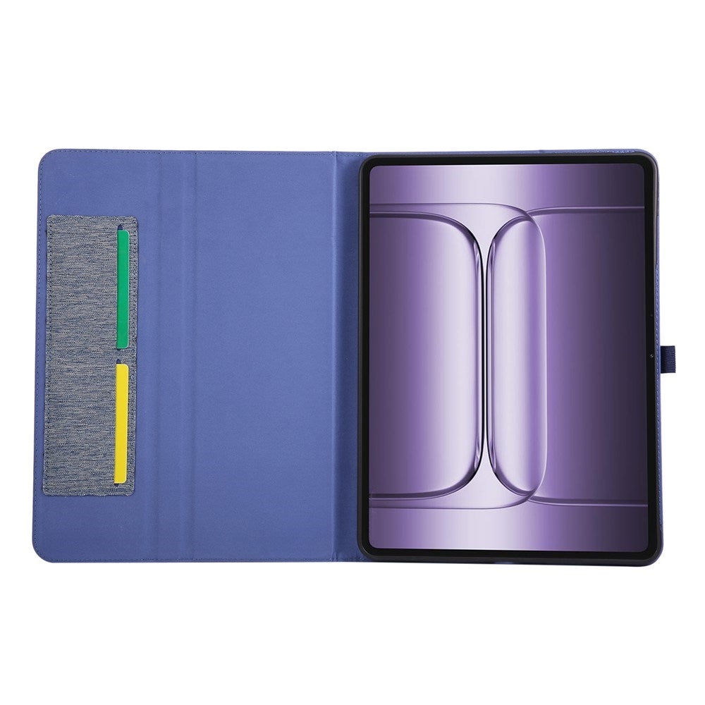 OnePlus Pad 3 Kunstskinn Flip Deksel m. Kortholder & Ståfunksjon - Blå