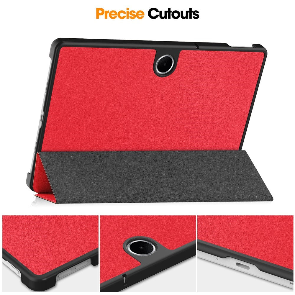 OnePlus Pad Lite EIDERWOOD Kunstskinn Flip Deksel m. Ståfunksjon - Rød