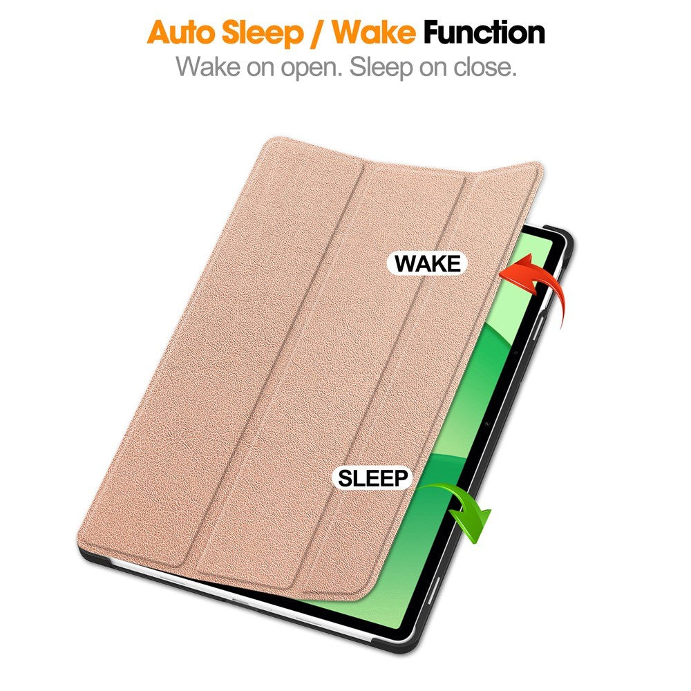 OnePlus Pad EIDERWOOD Lite Kunstskinn Flip Deksel m. Ståfunksjon - Rose Gull
