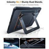 iPad Pro 13" (2024) TORRAS Deksel med Kickstand & Apple Pencil-holder – Gjennomsiktig/Svart