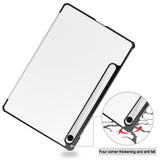 EIDERWOOD Samsung Galaxy Tab S11 / S10 Lite Tri-Fold Kunstskinn Flip Deksel – Hvit