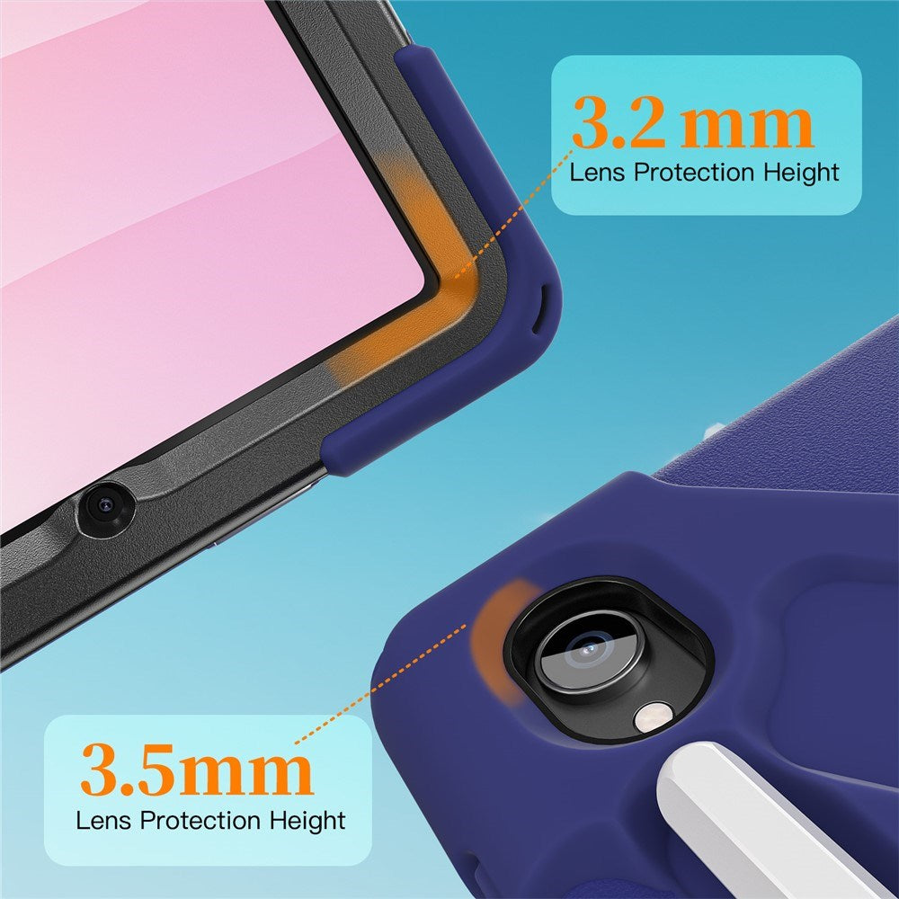 EIDERWOOD Samsung Galaxy Tab S11 Støtsikkert Deksel med 360 Graders Roterbar Støtte & Borrelåsstropp - Mørk Blå