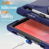 EIDERWOOD Samsung Galaxy Tab S11 Støtsikkert Deksel med 360 Graders Roterbar Støtte & Borrelåsstropp - Mørk Blå