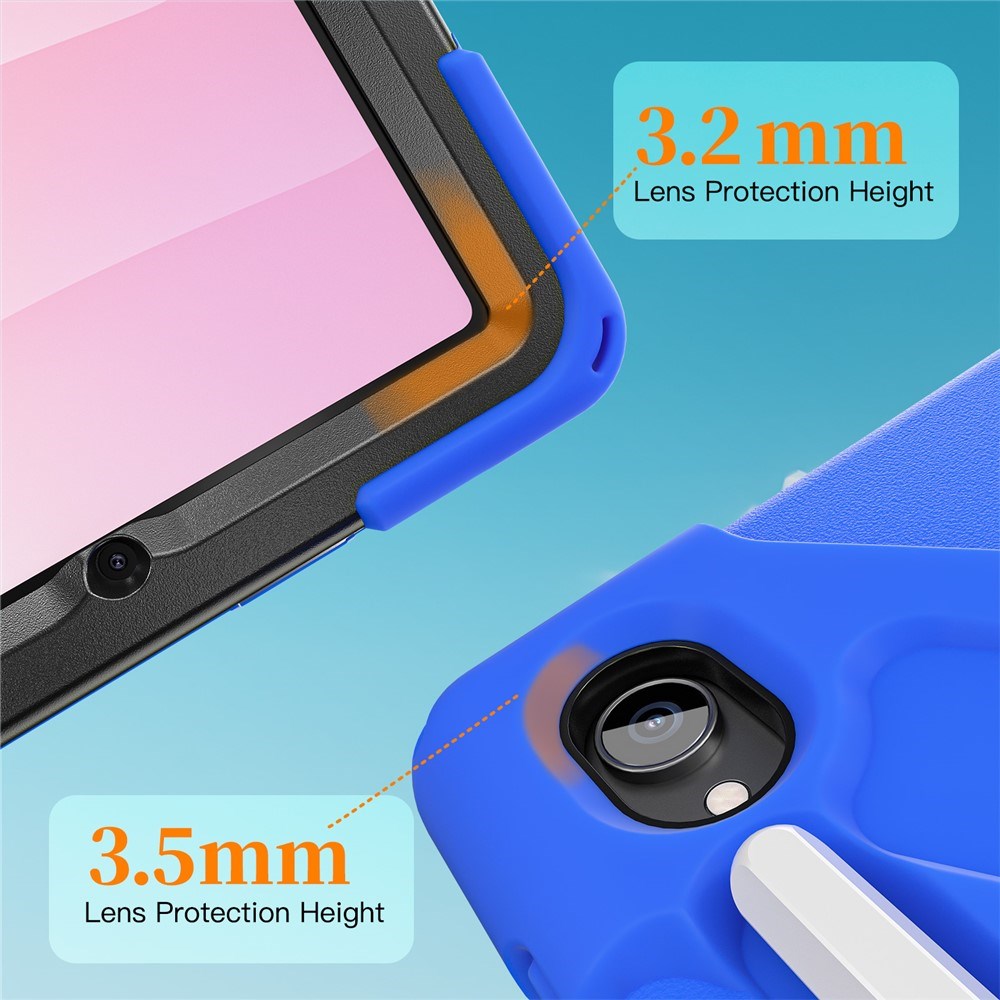 EIDERWOOD Samsung Galaxy Tab S11 Støtsikkert Deksel med 360 Graders Roterbar Støtte & Borrelåsstropp - Blå