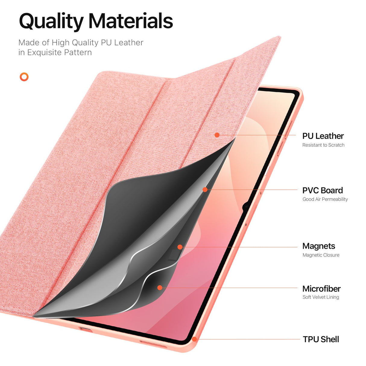 Samsung Galaxy Tab S11 Ultra DUX DUCIS DOMO Series Flip Deksel med Penneholder - Rosa