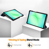 Samsung Galaxy Tab A11 EIDERWOOD Skinn Deksel m. Stativfunksjon - Blå