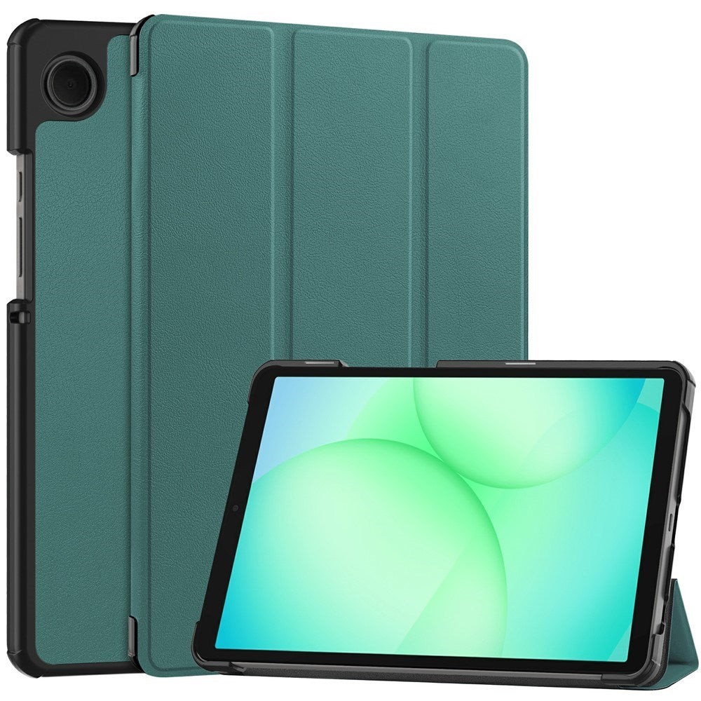Samsung Galaxy Tab A11 EIDERWOOD Skinn Deksel m. Stativfunksjon - Grønn