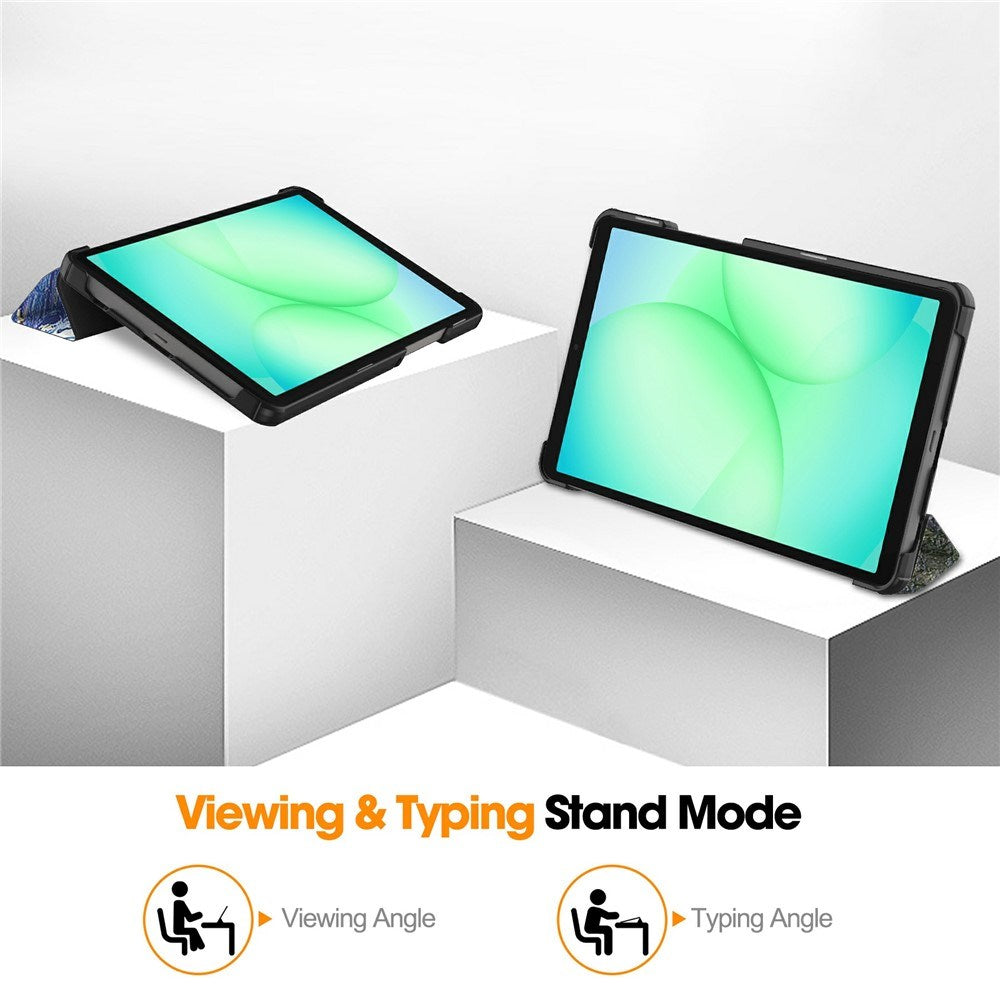 EIDERWOOD Samsung Galaxy Tab A11 Kunstskinn Flipp Deksel med Motiv - Nattehimmelen