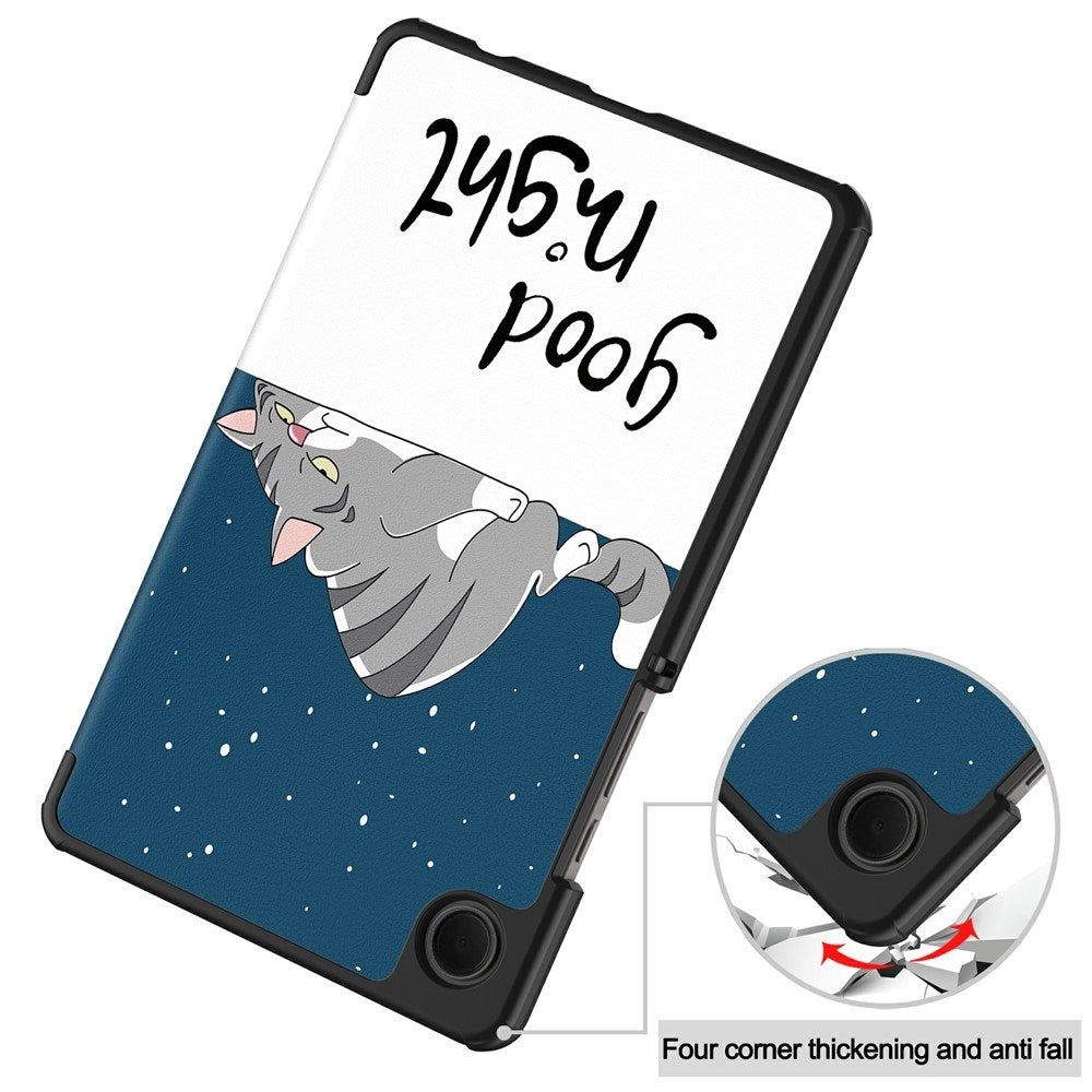 EIDERWOOD Samsung Galaxy Tab A11 Kunstskinn Flipp Deksel med Motiv - Sovende Katt