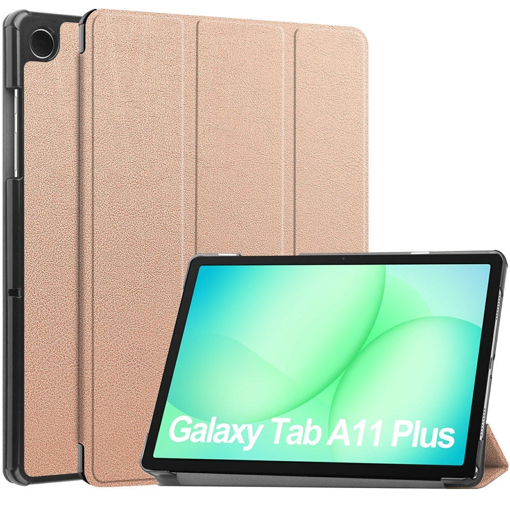Samsung Galaxy Tab A11+ (Plus) EIDERWOOD Kunstskinn Deksel med Stativfunksjon - Rose Gold