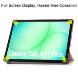 Samsung Galaxy Tab A11+ (Plus) EIDERWOOD Kunstskinn Deksel med Stativfunksjon - Rose Gold