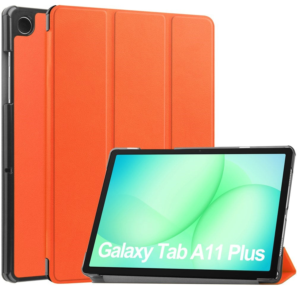 Samsung Galaxy Tab A11+ (Plus) EIDERWOOD Kunstskinn Deksel med Stativfunksjon - Oransje