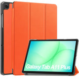Samsung Galaxy Tab A11+ (Plus) EIDERWOOD Kunstskinn Deksel med Stativfunksjon - Oransje