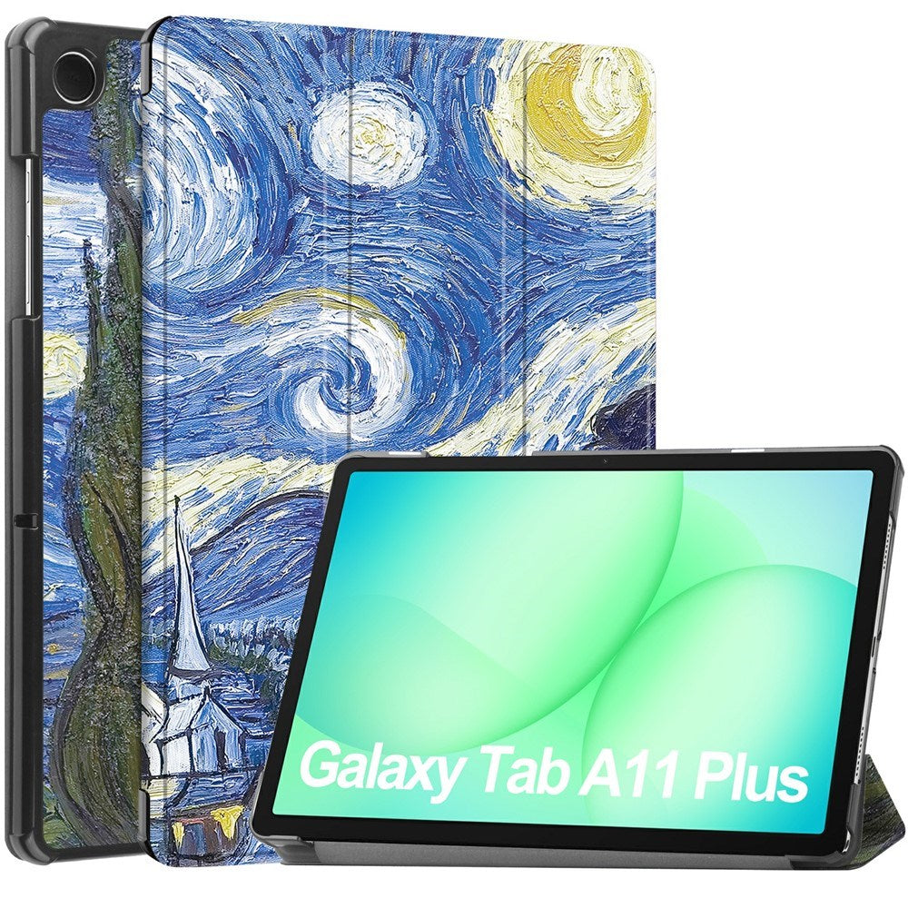 Samsung Galaxy Tab A11+ (Plus) EIDERWOOD Kunstskinn Flipp Deksel med Motiv - Stjernehimmel