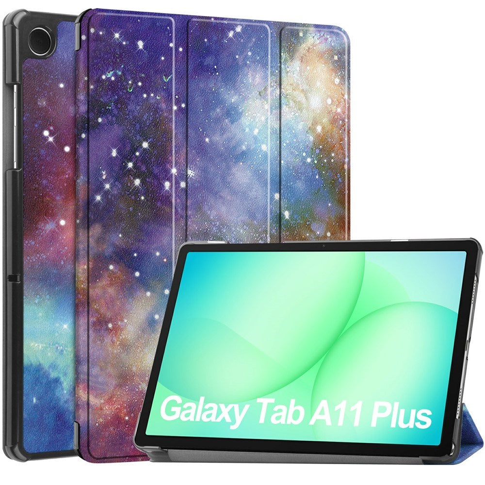Samsung Galaxy Tab A11+ (Plus) EIDERWOOD Kunstskinn Flipp Deksel med Motiv - Galakse