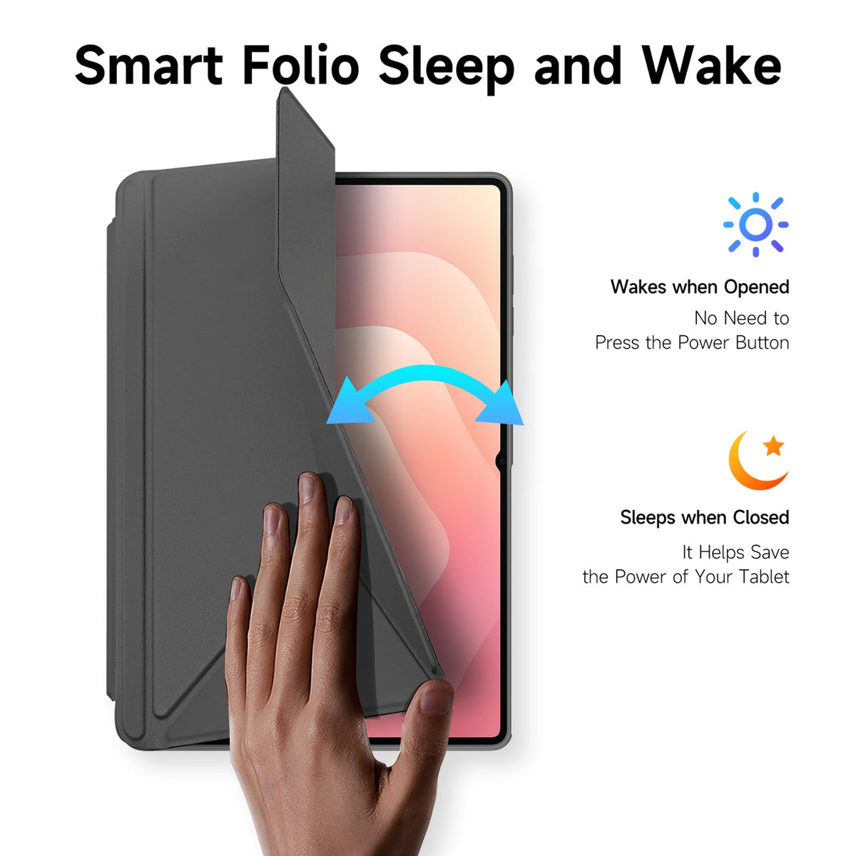 Samsung Galaxy Tab S12 Ultra / S11 Ultra DUX DUCIS Origami Hybrid Kunstskinn Flip Deksel - Grå